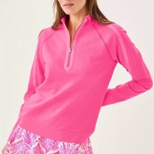 Lilly Pulitzer Vibrant Pink Half-Zip Sweatshirt